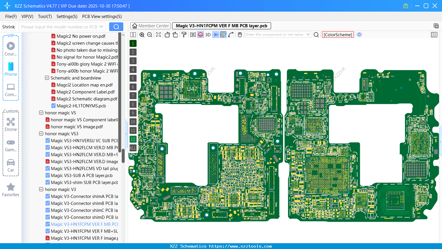 Honor Magic V3-HN1FCPM VER F MB PCB Layer